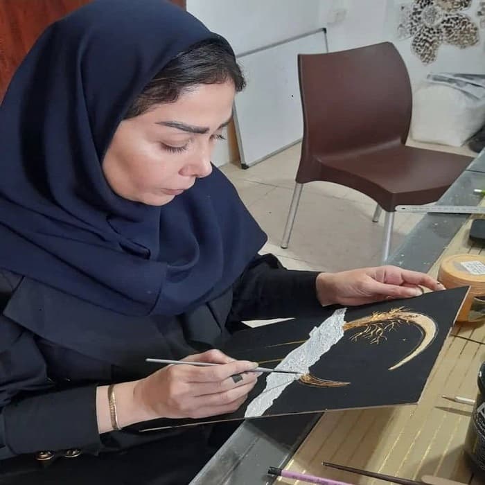 آموزش طراحی تصاویر رو بوم با خمیر تکسچر مدرس سرکار خانم رضاپور